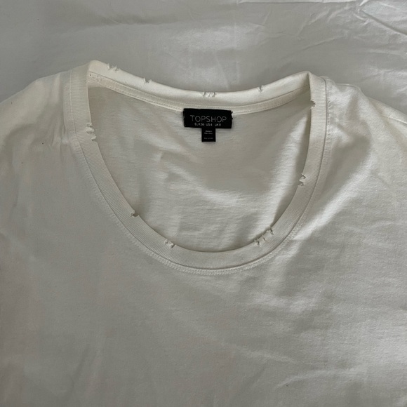 Topshop Frayed White Tee - Picture 4 of 4